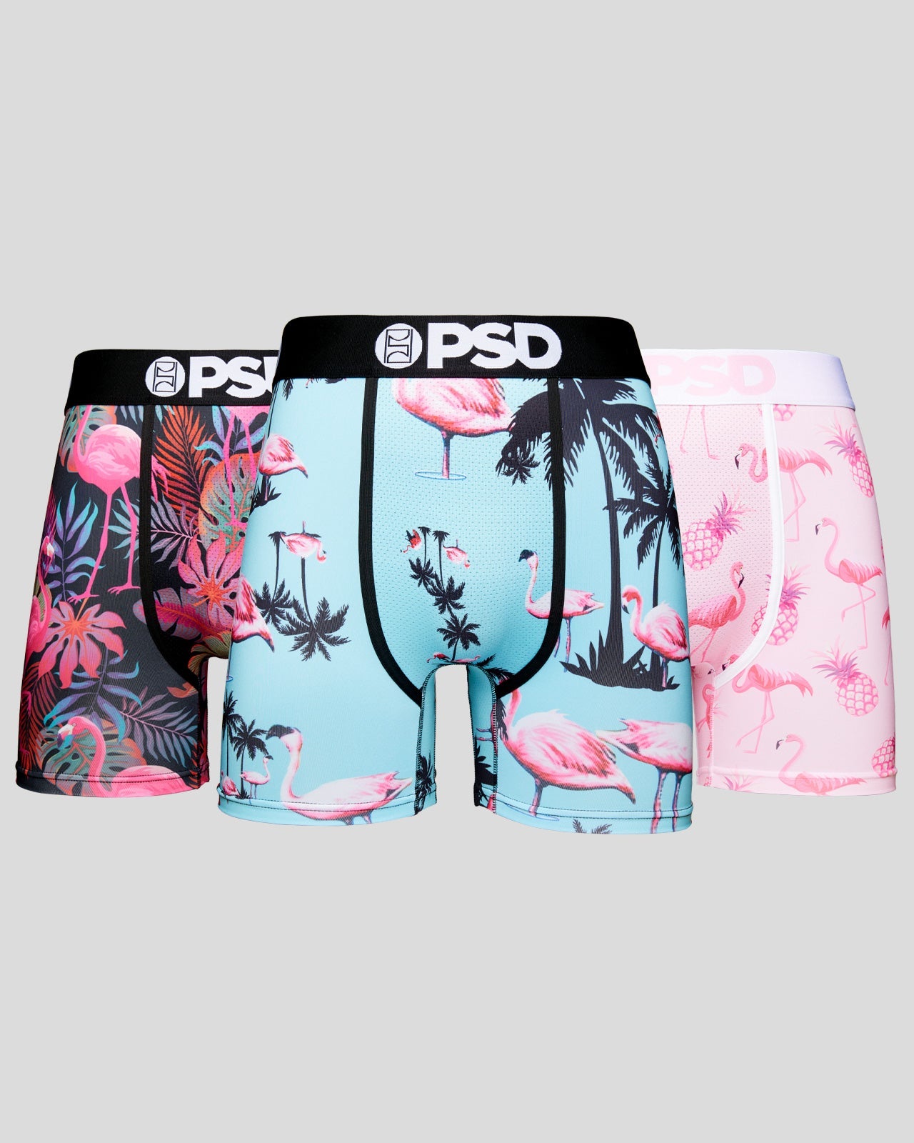 PSD Men's 3-Pack Stretch Elastic Wide Band Boxer Brief - Flamingo Jung –  I-Max Fashions