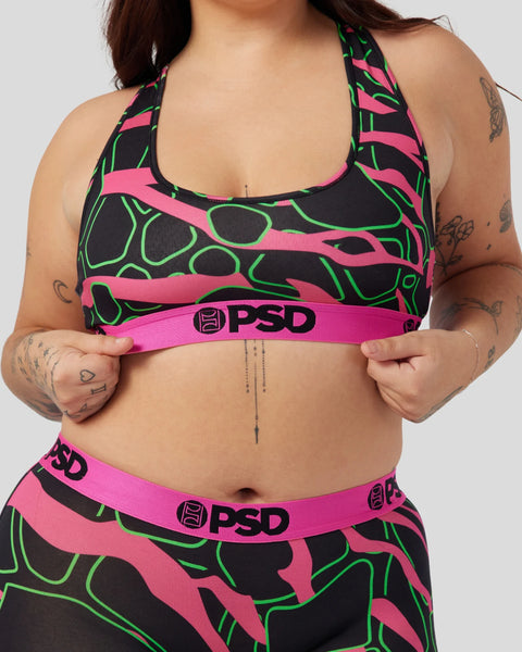 PSD Panther Eyes Womens Sports Bra size X Large (Bra Size 36DD