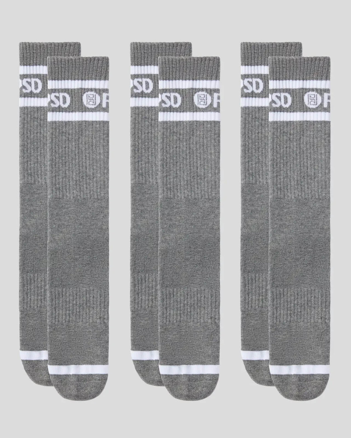 3 Pack Logo Stripe Crew