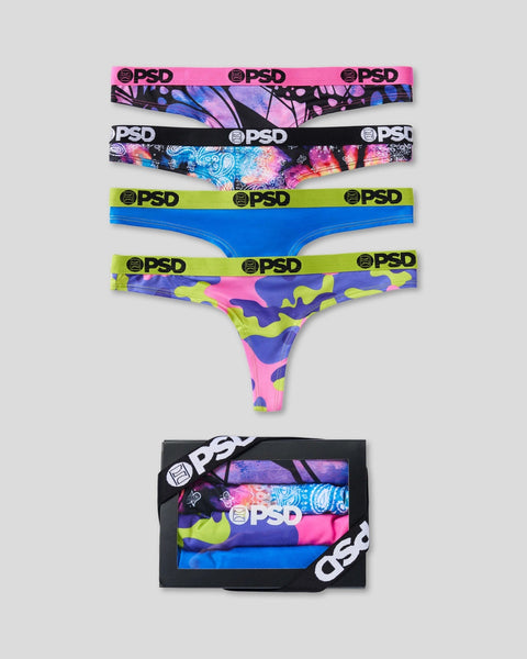 Panties Under Armour W Ps Thong 3 Pack Print Blue/ Mineral Blue/ Midnight  Navy