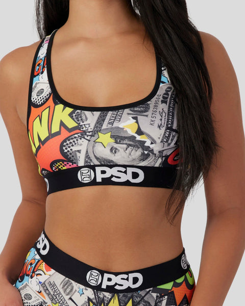 PSD Underwear Womens Money Game Sports Bra Multi