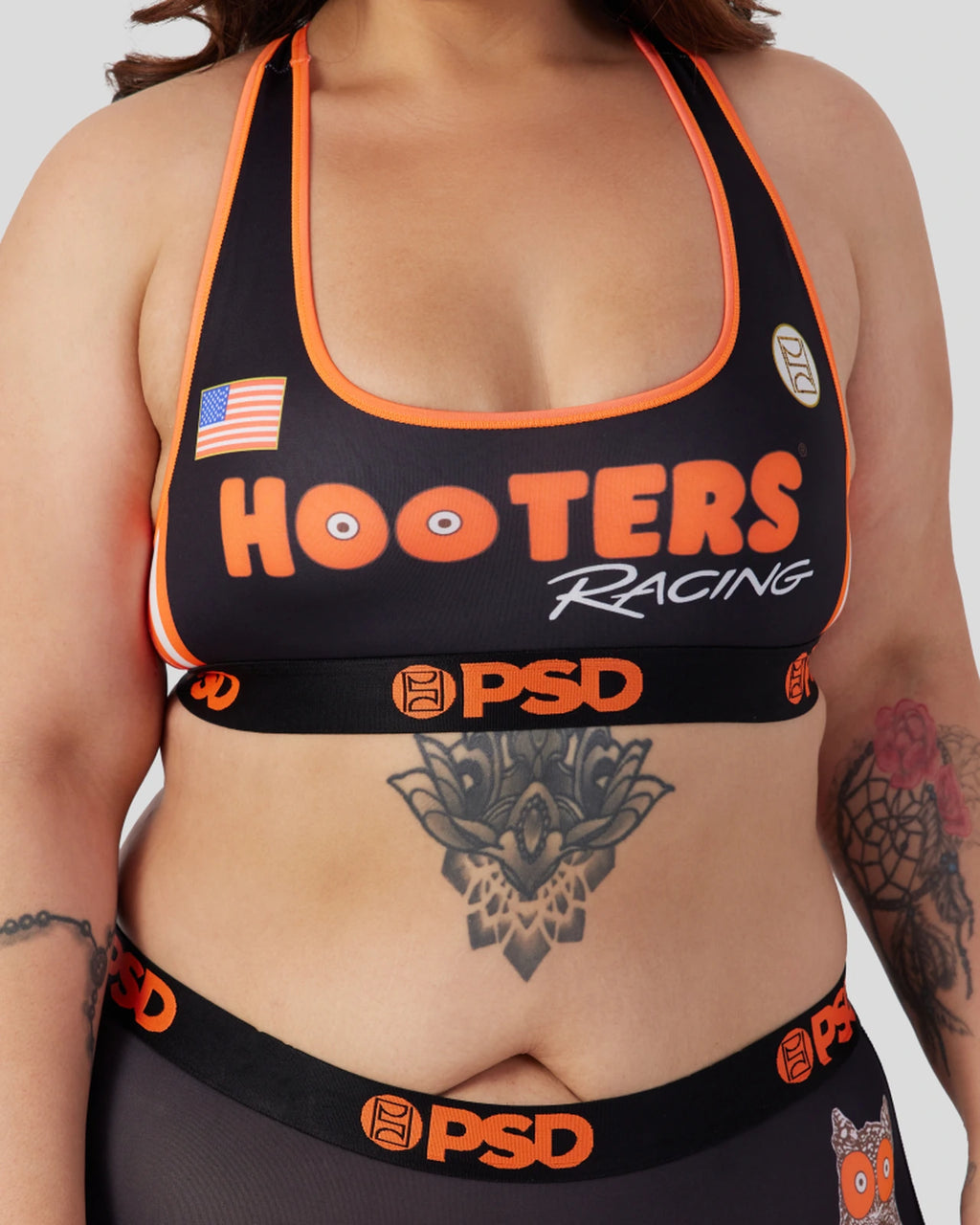 PSD Underwear Women's Athletic Fit Sports Bra - Black/Hooters Uniform