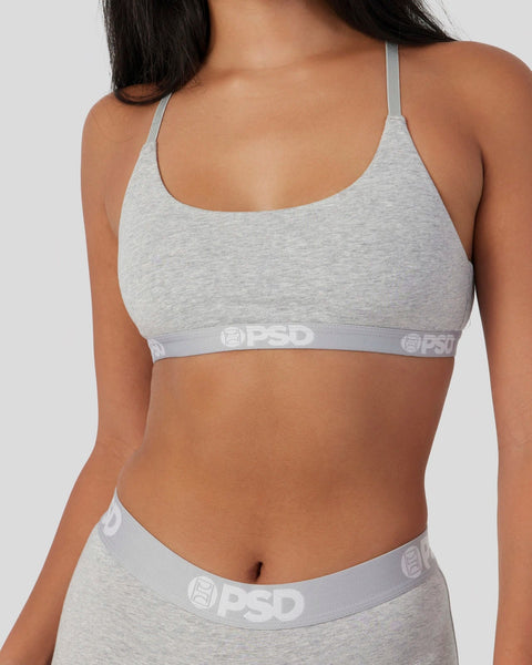 Modal Solids - Athletic Gray, Scoop Bralette - Modal