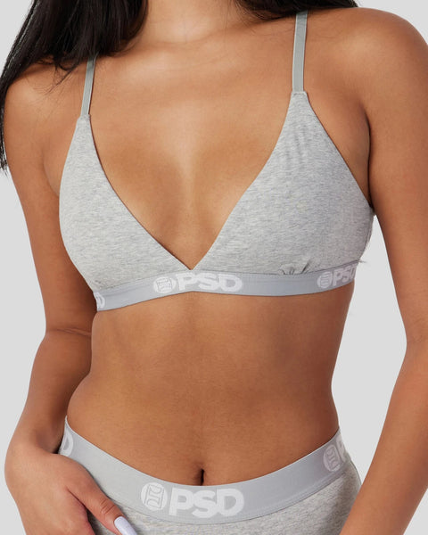 Modal Solids - Athletic Gray, Triangle Bralette - Modal