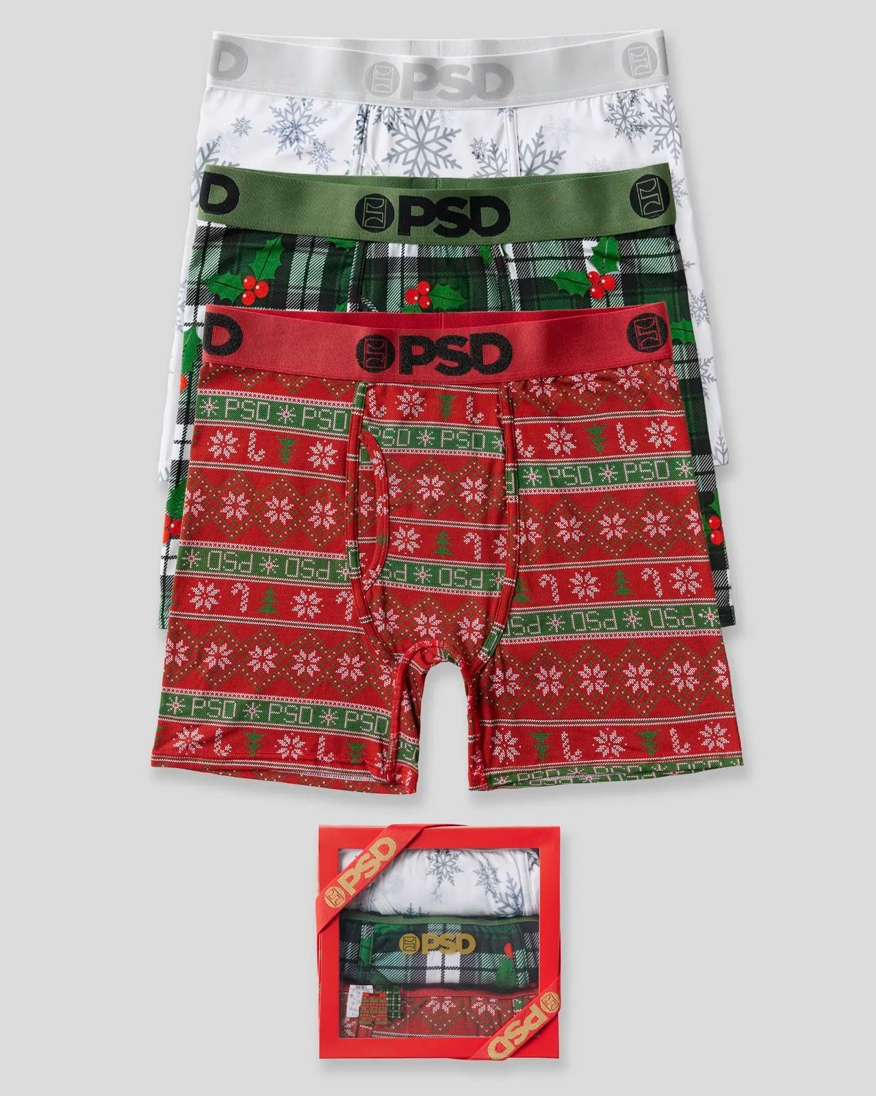 PSD 5-Pack Men's Boxer Brief Underwear - Microfiber, Breathable, Stretch - Sizes S-XXL Multicolor