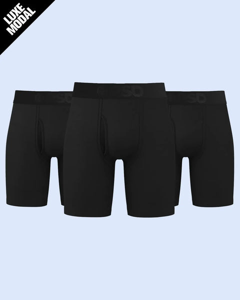 Luxe Modal 3 Pack - Black Standard Length - Luxe Modal PSD Underwear