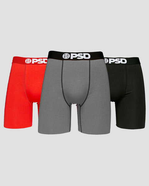Solids 3 Pack - Red/Gray/Black