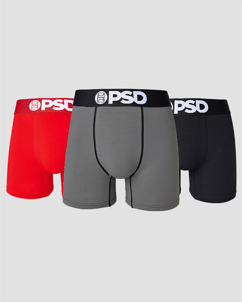 Solids 3 Pack - Red/Grey/Black
