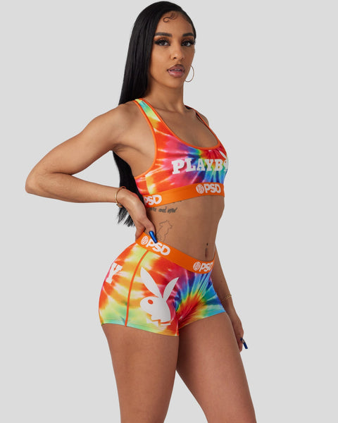 Crocodile Skin Rainbow Gradient Sports Bra