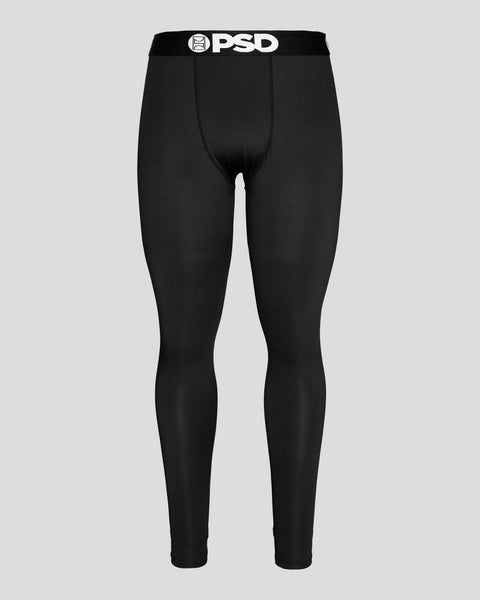 Men's Pro Body III Fleece Lined Poly Elastane Legging Pants Black / Silver