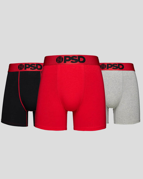 Solids 3 Pack - Red/Grey/Black