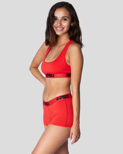 Women's PSD Solid Red Sports Bra 3214T1063RE