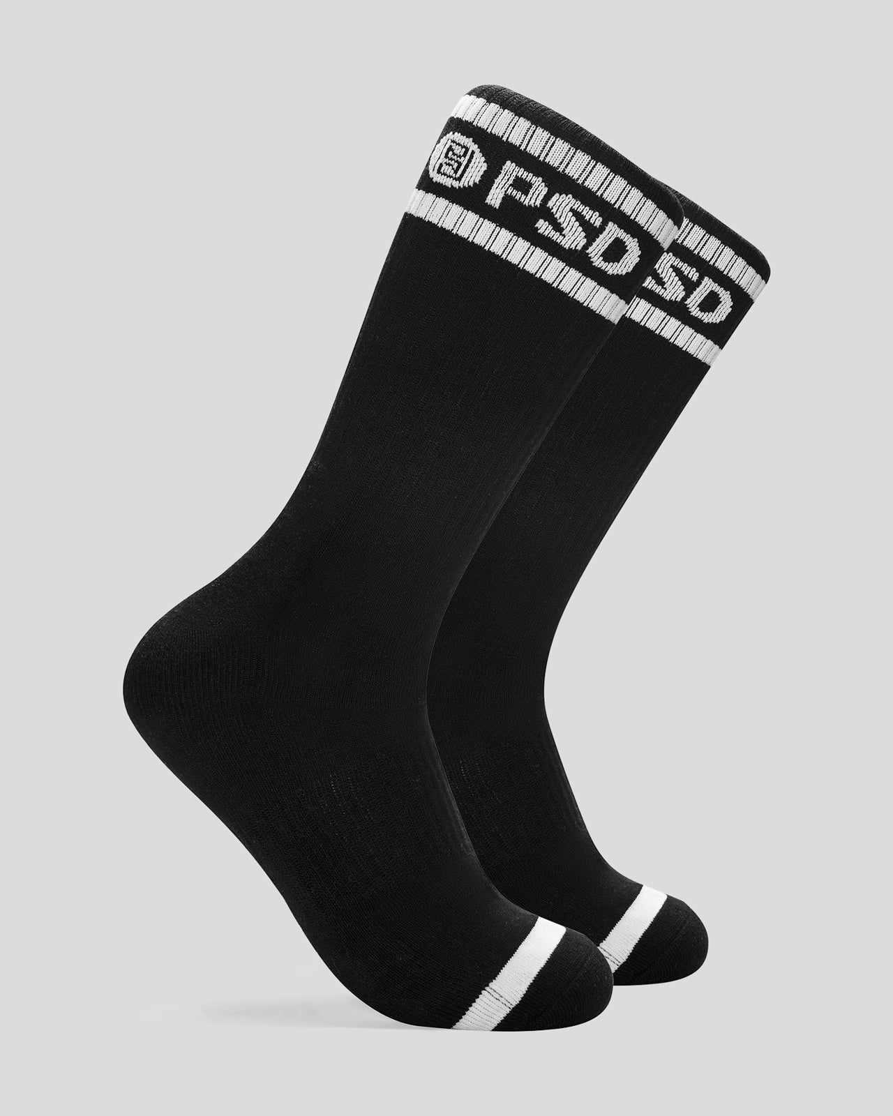 3 Pack - Logo Stripe Crew - Black | Crew Sock | PSD®