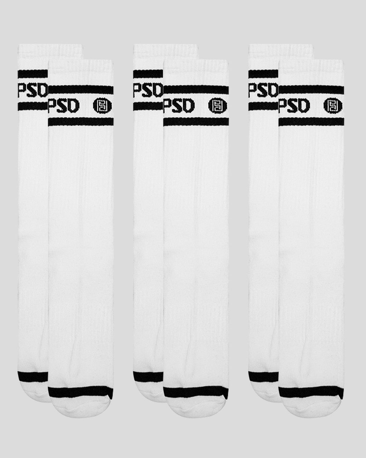 3 Pack Logo Stripe Crew